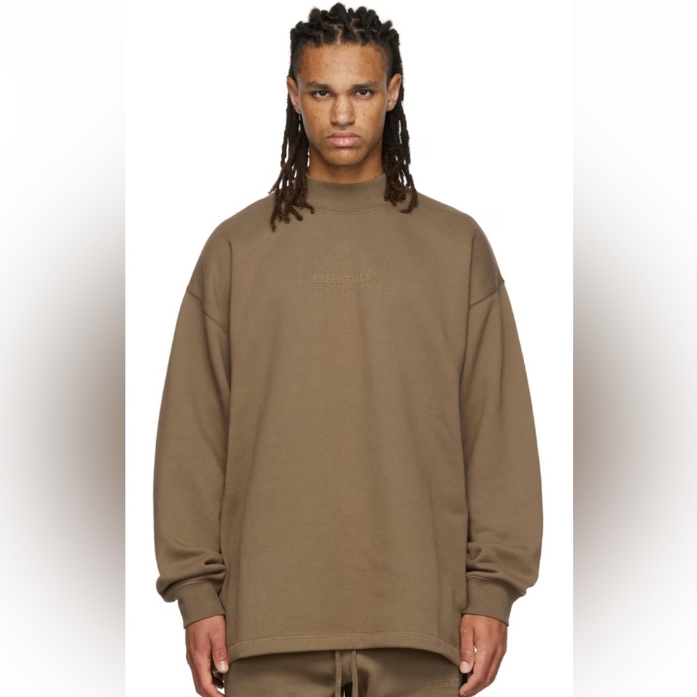 Essentials Relaxed Crewneck Sweatshirt Size M Brown